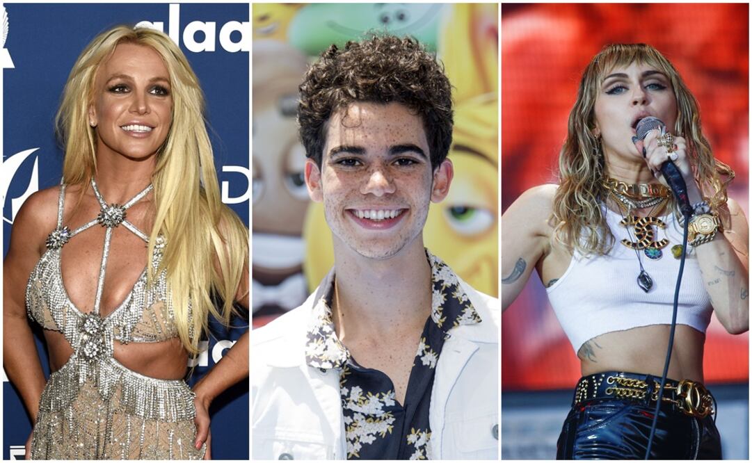 Britney Spears, Cameron Boyce y Miley Cyrus. Fotos. Archivo