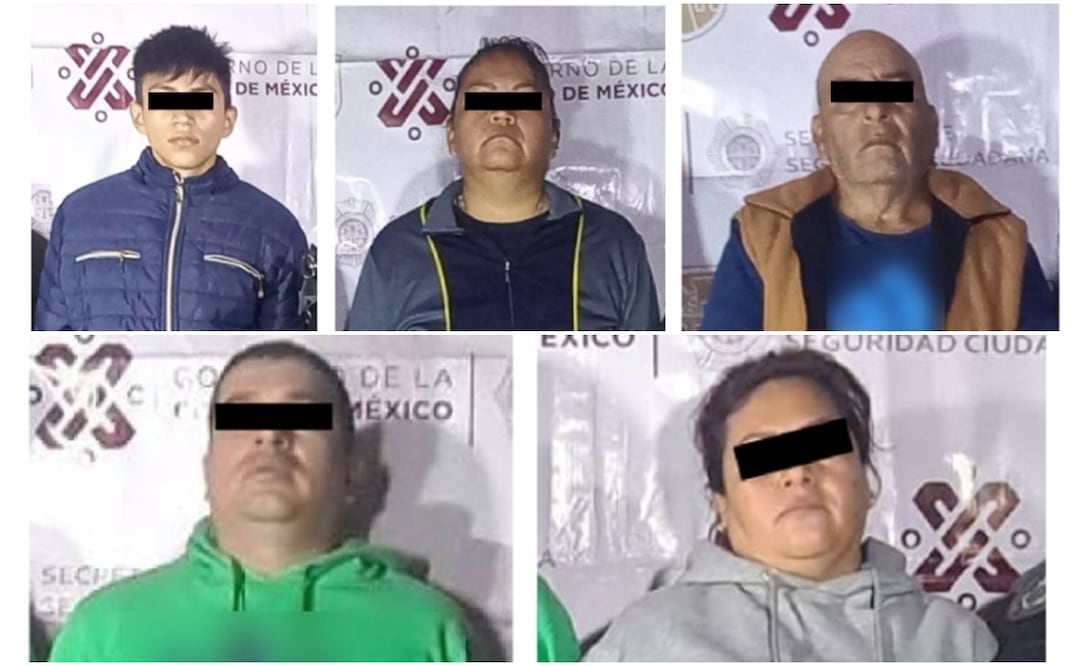 Detienen a 5 personas, tres hombres de 40, 22 y 61 años de edad, así como dos mujeres de 42 y 48 años de edad en la alcaldía Iztapalapa. Foto: Especial