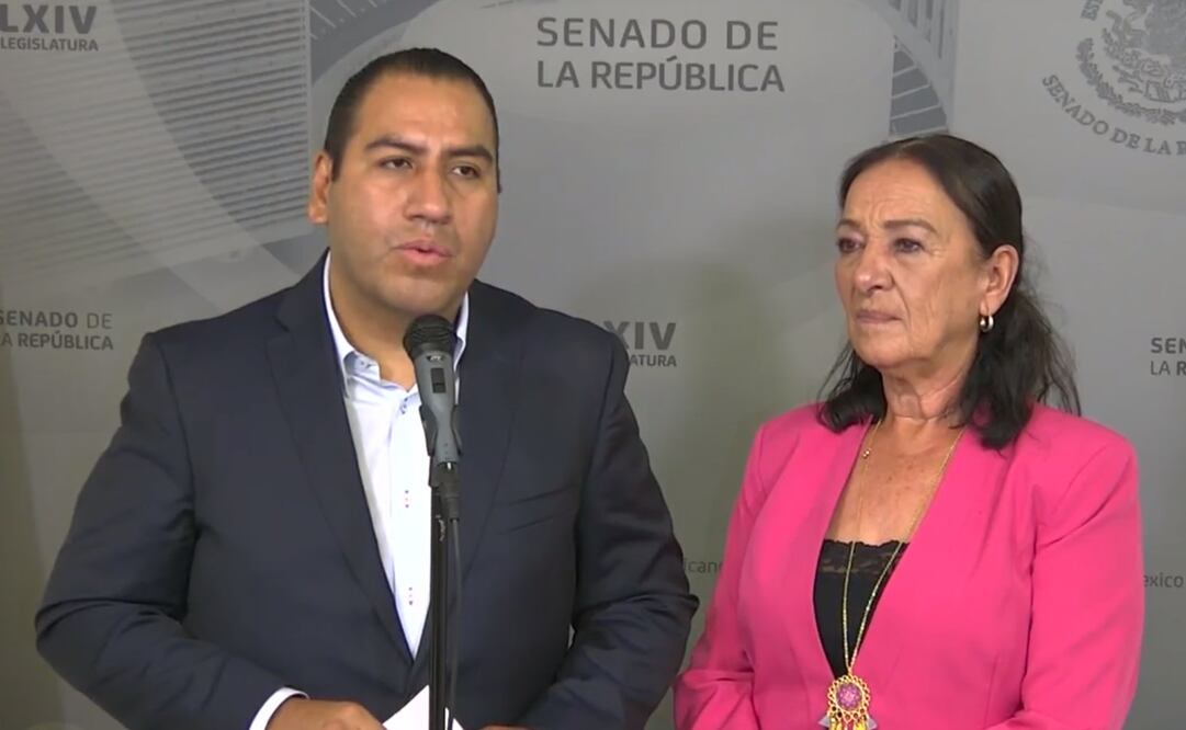 Los senadores Lucía Trasviña Waldenrath y Eduardo Ramírez Aguilar. Foto: Captura de pantalla