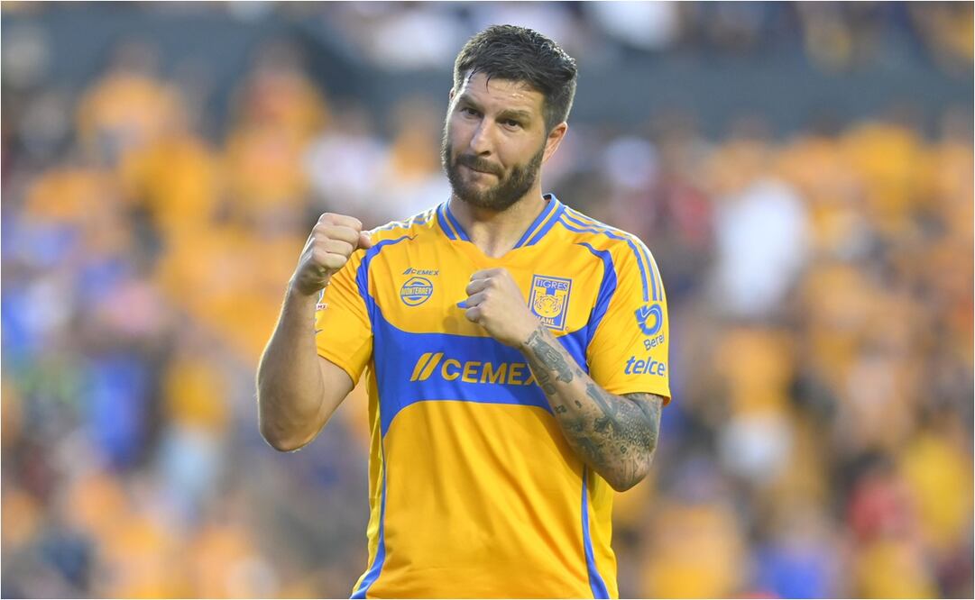 André-Pierre Gignac celebra su gol con los Tigres. FOTO: IMAGO7