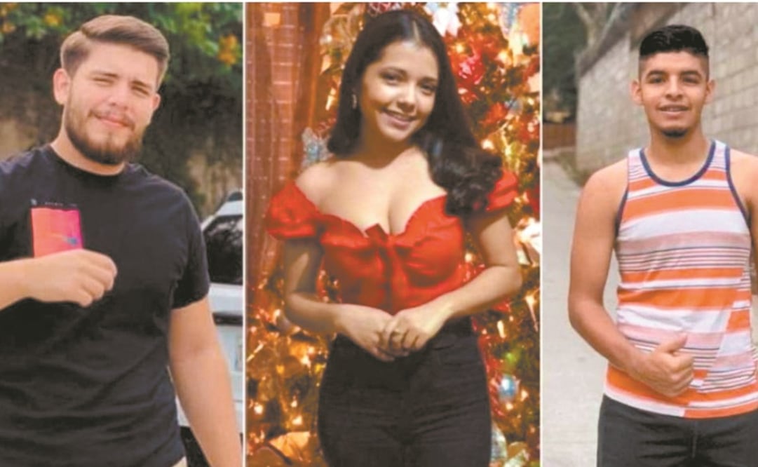 Los hondureños Alejandro Miguel Andino Caballero, de 23 años; Margie Tamara Paz Grajera, de 24, y Fernando José Redondo Caballero, de 18, perecieron en el vehículo abandonado. Foto: La Prensa de Honduras.