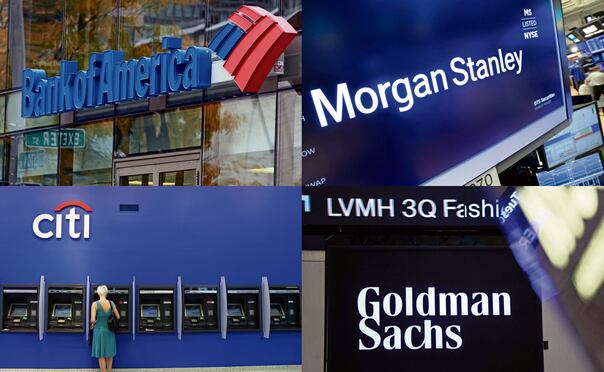 Los principales bancos de Estados Unidos reportaron resultados por arriba de lo estimado, dando a Wall Street uno de los trimestres más rentables en su historia. Fotos: Michael Dwyer / AP, Archivo AP, Archivo EL UNIVERSAL y Michael M. Santiago / AFP
