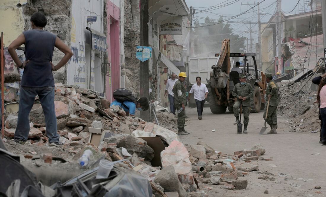 Daños en Jojutla por sismo de 7.1 grados. (Foto: Luis Cortés/El Universal)