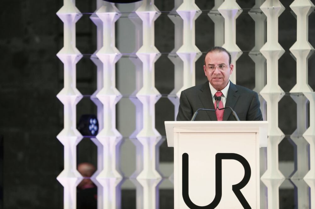 Alfonso Navarrete Prida, secretario de Gobernación, durante su intervención en el foro Entendiendo el Riesgo, organizado por el organismo multilateral. Foto: ALEJANDRA LEYVA. EL UNIVERSAL 