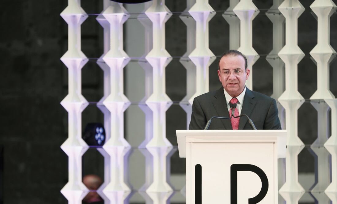 Alfonso Navarrete Prida, secretario de Gobernación, durante su intervención en el foro Entendiendo el Riesgo, organizado por el organismo multilateral. Foto: ALEJANDRA LEYVA. EL UNIVERSAL