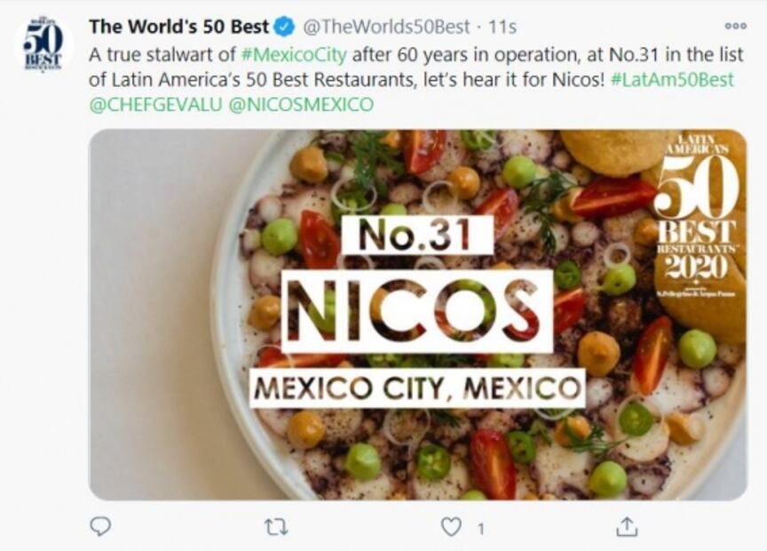Estos son los restaurantes mexicanos con un lugar en los Latin America’s 50 Best Restaurants 2020