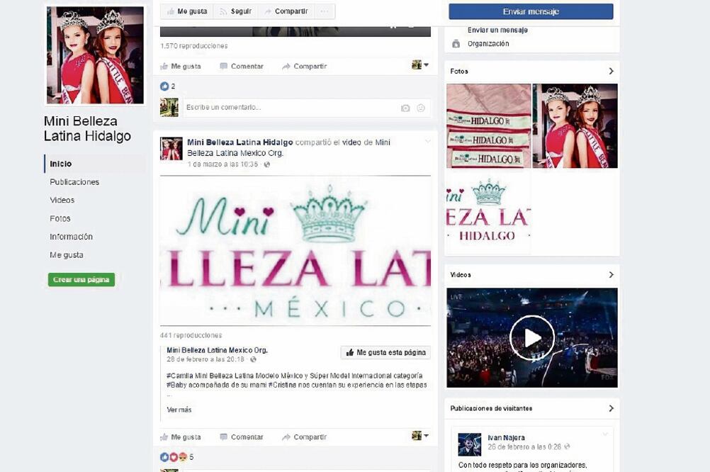 Las instituciones buscan que la Policía Cibernética investigue y determine si alguna de las imágenes de las concursantes fue mal utilizada (TOMADA DE FACEBOOK)