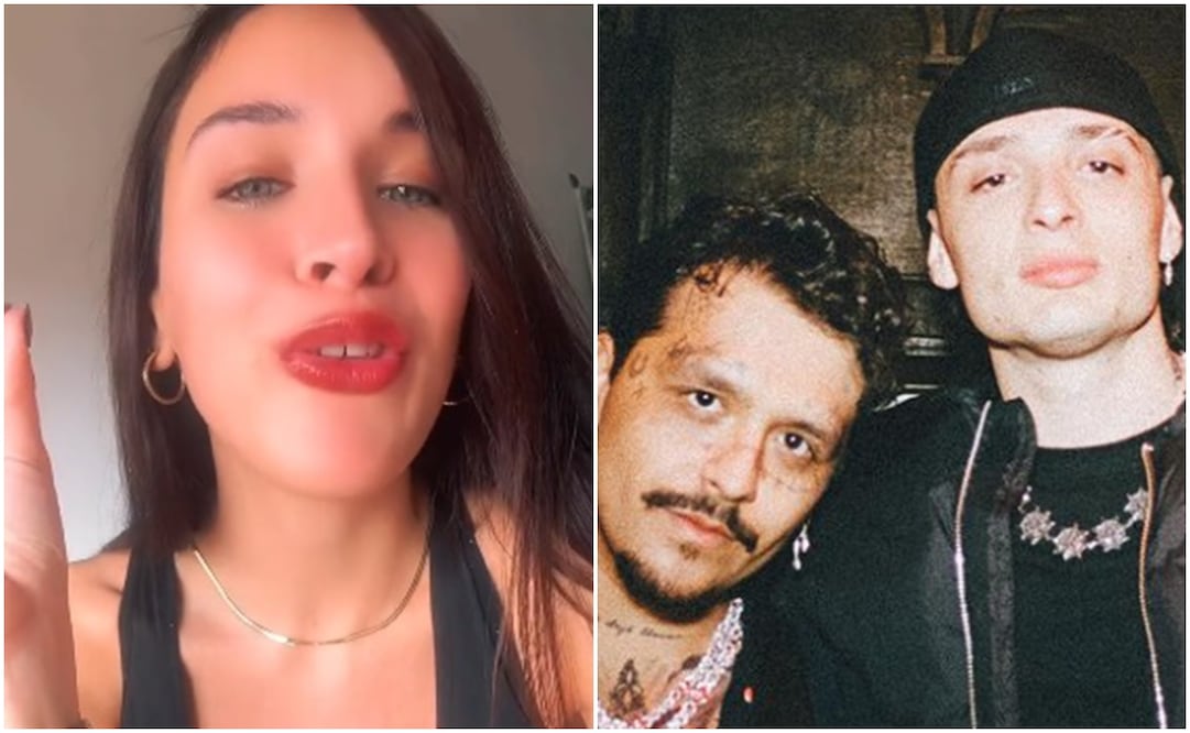 Tiktoker argentina lanza dardo a Peso Pluma y Christian Nodal. Foto: Redes sociales y captura de pantalla