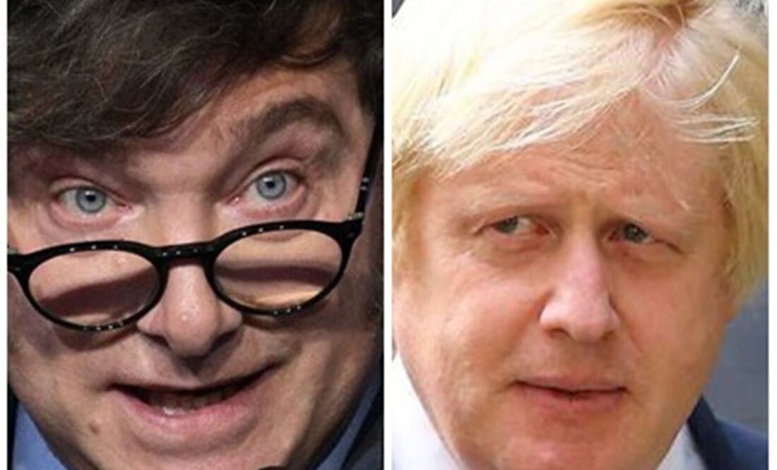 El presidente argentino, Javier Milei, recibió al ex primer ministro británico Boris Johnson. Foto: AP/Archivo