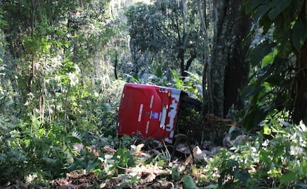 Volcadura de autobús deja 30 heridos en zona montañosa de Veracruz; conductor perdió el control de la unidad y cayó a un barranco