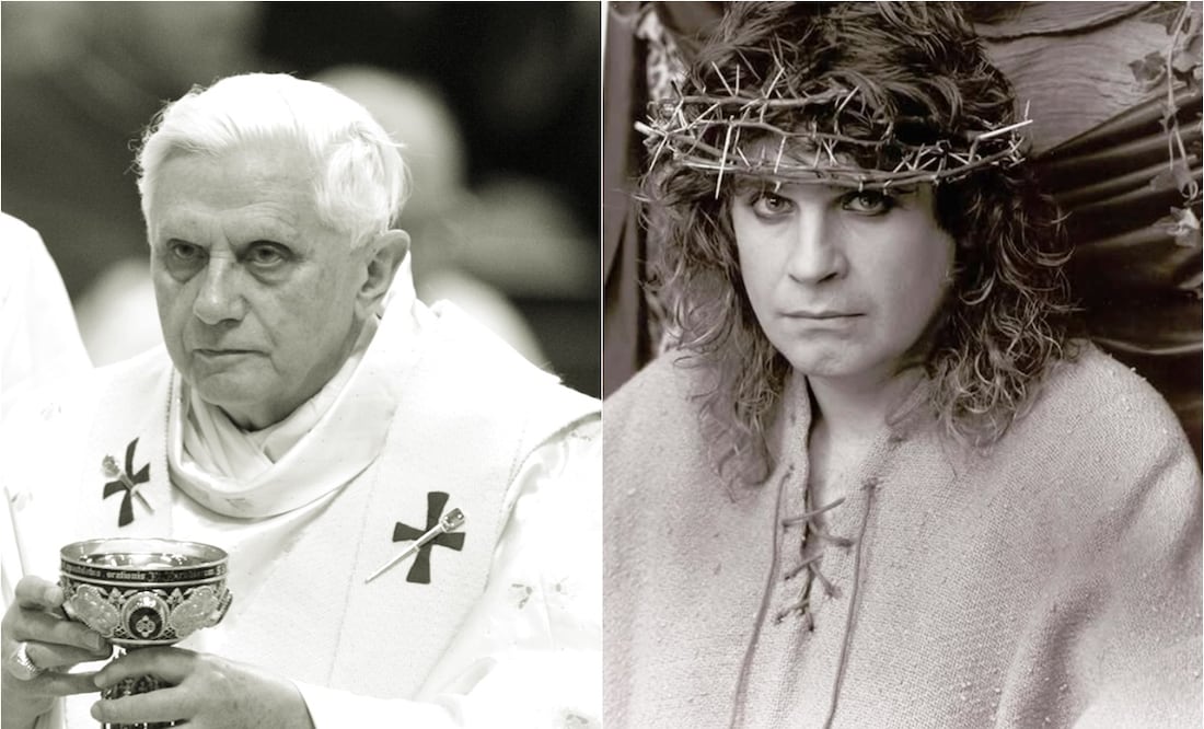 Joseph Ratzinger, el papa Benedicto XVI, condenó la música de Black Sabbath.
Fotos: AP e Instagram, vía @ozzyousbourne
