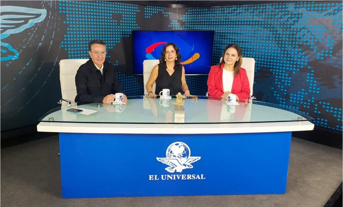 David Aponte, Maite Azuela y la comisionada Inai Julieta del Río en Con los de Casa. Foto: Diego Prado/EL UNIVERSAL