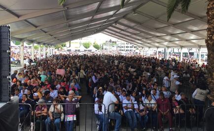 Abarrotan explanada de la GAM por evento de AMLO