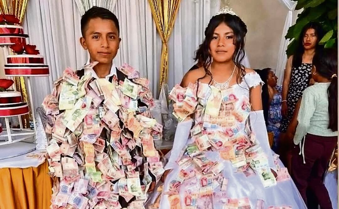 La boda de los menores se realizó el domingo en la comunidad Ñuu savi de San Pedro Cuitlapan. Foto: Especial