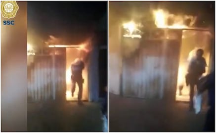 Policías de CDMX rescatan a abuelitos de incendio en Álvaro Obregón