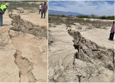 Sorprende grieta de medio kilómetro de longitud en Guadalcázar, San Luis Potosí