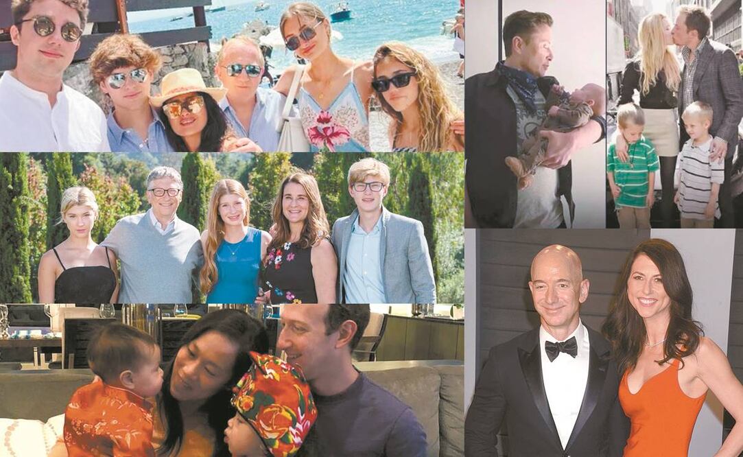 François-Henri Pinault, Bill Gates, Mark Zuckerberg, Elon Musk, Jeff Bezos. Fotos: INSTRAGRAM 