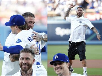 Sergio Ramos lanzó la primera bola en el duelo de los Dodgers frente a los Padres; el español fue invitado por Los Ángeles