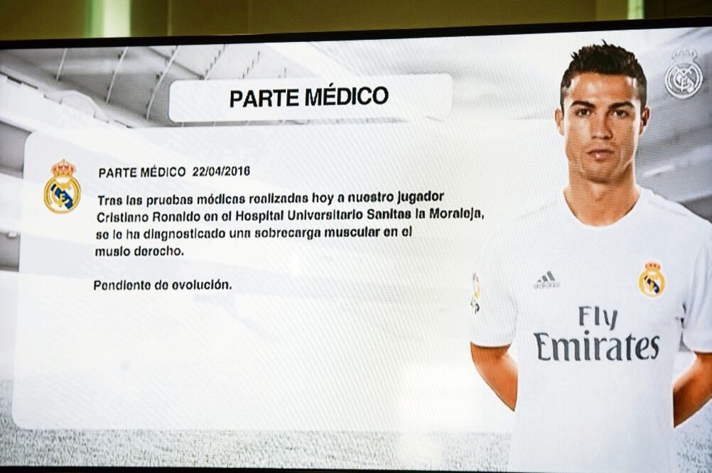 Los exámenes a ‘CR7 ’ revelaron que su dolencia no es de gravedad (LUCA PIERGIOVANNI. EFE)