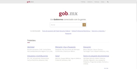 Cambia la página oficial del Gobierno