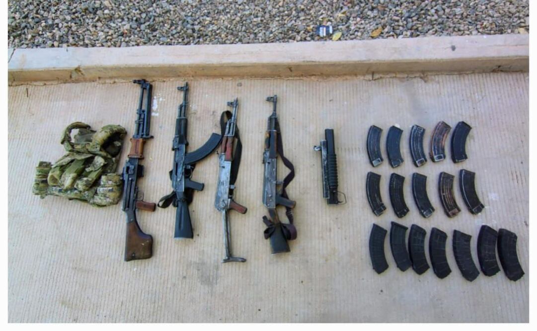 Las armas y el resto de los artefactos asegurados fueron puestos a disposición de las autoridades judiciales. Foto: Especial/El Universal