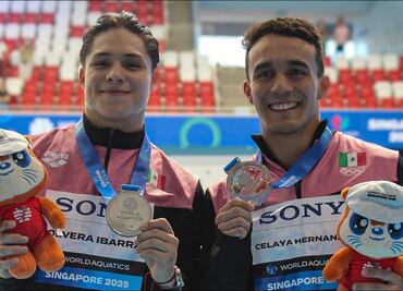 Los clavadistas mexicanos Osmar Olvera y Juan Celaya brillan en Mundial de Deportes Acuáticos; conquistan medalla de plata