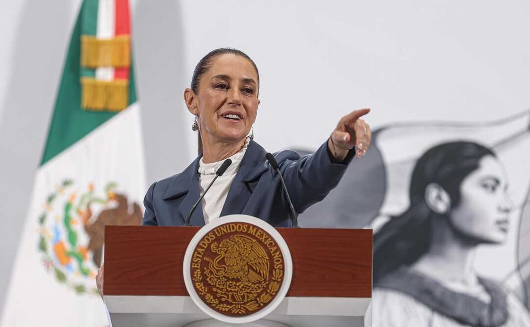 Claudia Sheinbaum, presidenta de México, durante la mañanera del 27 de mayo del 2025 en Palacio Nacional. Foto: Gabriel Pano / EL UNIVERSAL