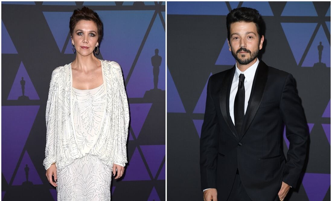 Maggie Gyllenhaal y Diego Luna. Foto: Kevin Winter/Getty Images/AFP- Valerie Macon/AFP