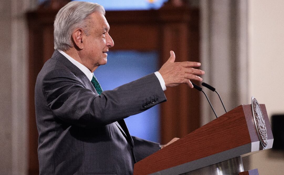 López Obrador en su mañanera del 16 de agosto en Palacio Nacional. Foto: Presidencia
