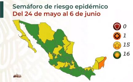 Semáforo de Covid-19 en México: 16 estados en verde y 15 en amarillo