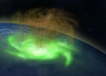 Capturan un huracán espacial sin precedentes en la Tierra