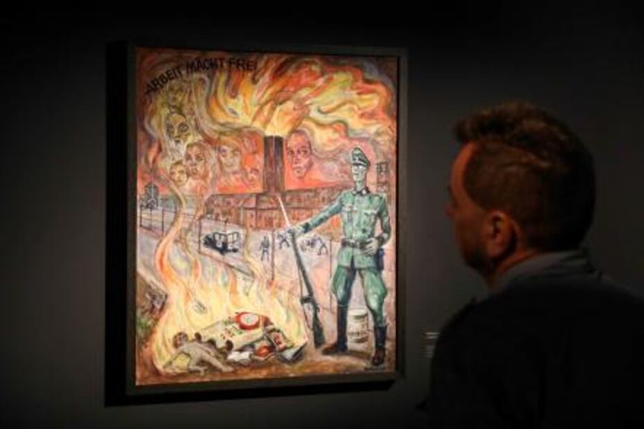 Auschwitz Memorial exhibe obras del horror de un sobreviviente