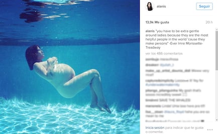 Alanis Morissette muestra desnuda su embarazo