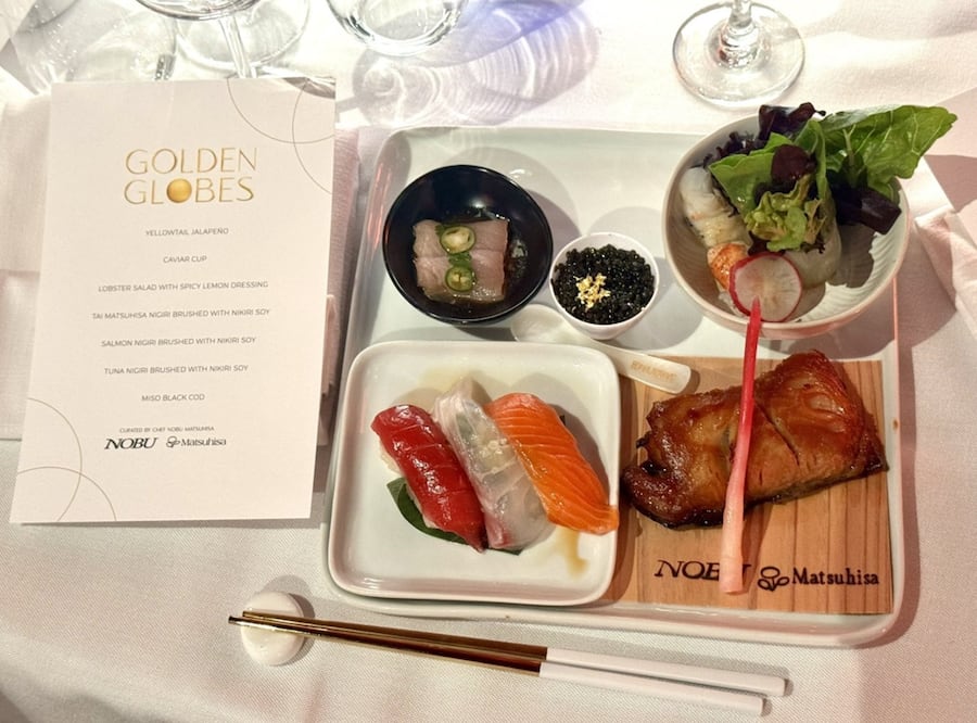 Menú de los Globos de Oro 2026.
Foto: X