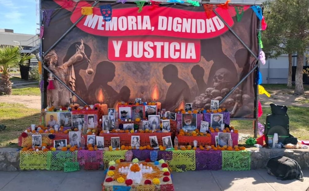 Recuerdan con altares a víctimas del crematorio Plenitud y víctimas de la violencia de género en Ciudad Juárez.
Foto: Especial.