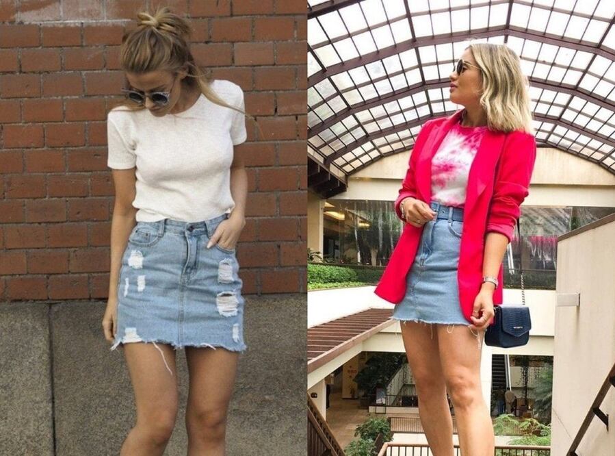 Las faldas de mezclilla serán imprescindibles en primavera. Fotos: Pinterest 