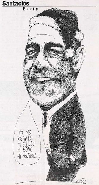 Cartón “Santaclós” de Efrén, del 3 de diciembre de 1999. Foto: Hemeroteca EL UNIVERSAL.