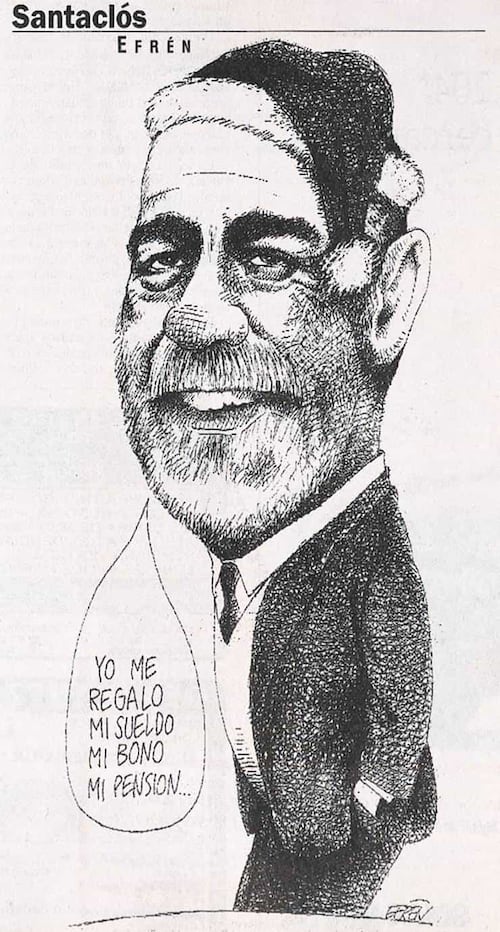 Cartón “Santaclós” de Efrén, del 3 de diciembre de 1999. Foto: Hemeroteca EL UNIVERSAL.