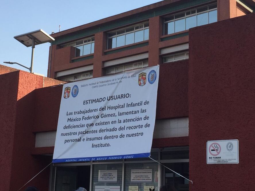 Trabajadores sindicalizados del Hospital Infantil de México “Federico Gómez” lamentaron las deficiencias en la atención de pacientes. Foto: Perla Miranda / EL UNIVERSAL
