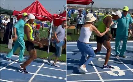 VIDEO: Madre ayuda a su hijo a punto del desmayo en competencia y es descalificado