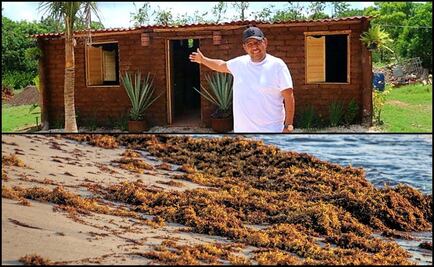 Mexican gardener builds home out of sargassum bricks