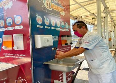 Instalan módulos sanitarios para el lavado de manos en Ecatepec