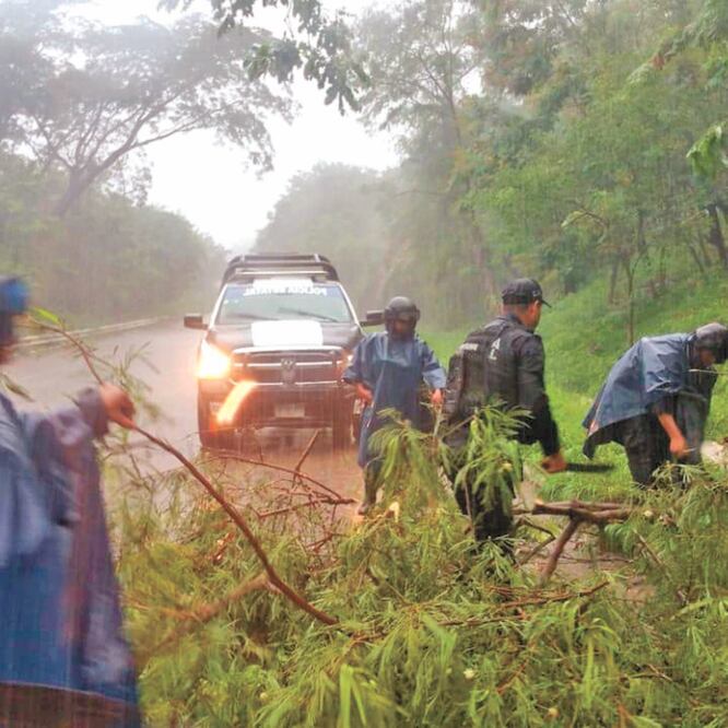 Protección Civil de Guerrero informó que Narda provocó derrumbes carreteros, caída de árboles, socavones, arrastre de vehículos e inundaciones. ESPECIAL