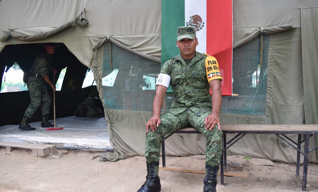 El soldado Martín Moctezuma Luis Hernández (ESPECIAL)