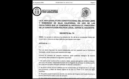Publican reforma para que funcionarios de BC participen en elecciones sin dejar cargo