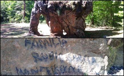 Mexican tourists vandalize 65-million-year-old rock in Tamaulipas