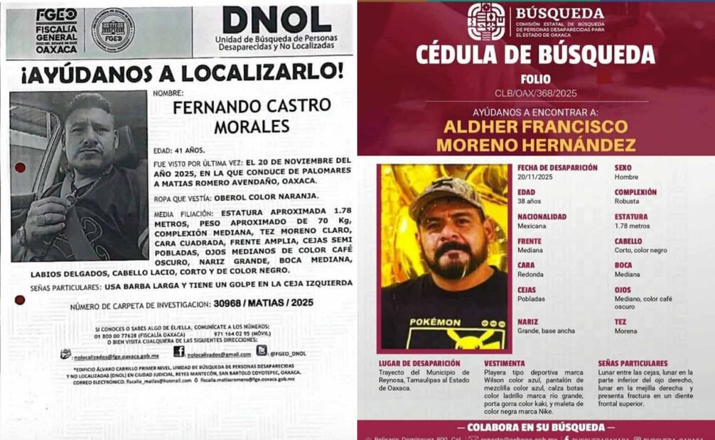 Desaparecen en Oaxaca cuatro choferes originarios de Tamaulipas.
Foto: Especial.