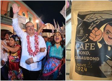 "Bond.. Casaubond": Ebrard presume café de Oaxaca en apoyo a su aspiración presidencial
