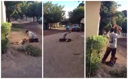 Captan a hombre matando a perro en Culiacán