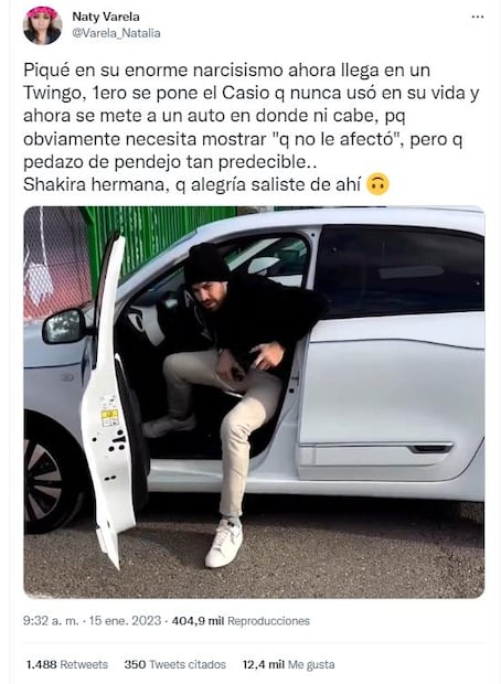 Critican a Piqué por llegar en Twingo, ¿venía escuchando la canción de Shakira?